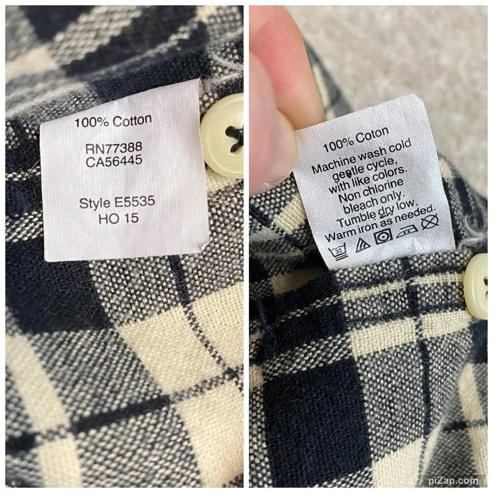 J. Crew Factory Cotton Button Down Black White Plaid Workshirt Size S